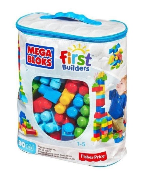 Mega Bloks Klocki w torbie 80 el. niebieskie Mattel