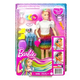 Barbie. Kolorowa fryzura panterka Mattel