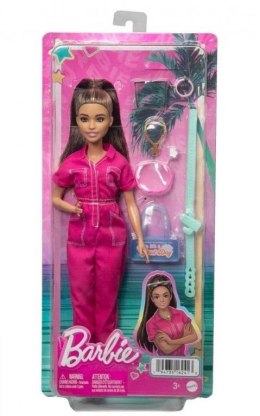 Barbie Lalka różowy kombinezon HPL76 Mattel