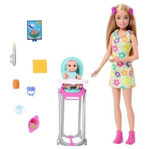 Barbie Opiekunka Karmienie maluszka HTK35 Mattel