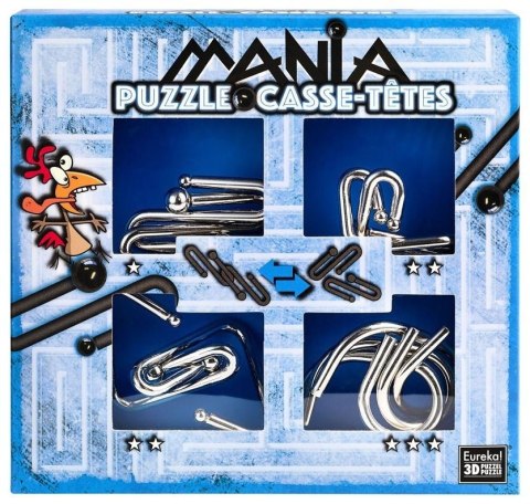 Łamigłówki metalowe 4 szt Puzzle mania nieb. G3 G3