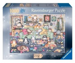 Puzzle 1000 Łobuziarskie koty w święta Ravensburger