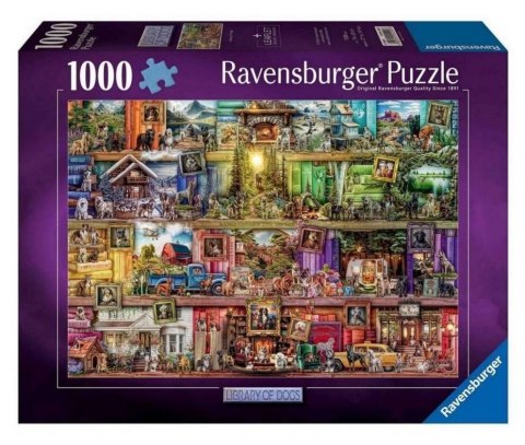 Puzzle 1000 Psy w bibliotece Ravensburger