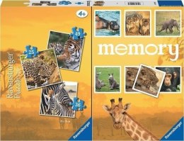 Puzzle 2D 3w1 + memory Dzikie zwierzęta Ravensburger