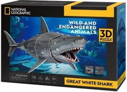 Puzzle 3d National Geographic Żarłacz Biały Cubic Fun